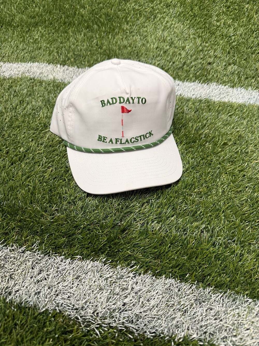 Bad Day To Be A Flagstick White Golf Rope Hat Cap